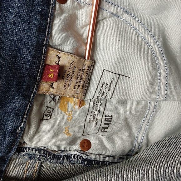7 For All Mankind Distressed Flare Jeans - Picture 11 of 12